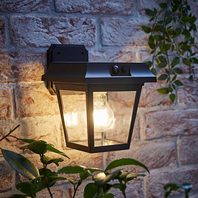 Outdoor LED Solar Wall Light, black, SO'HOME