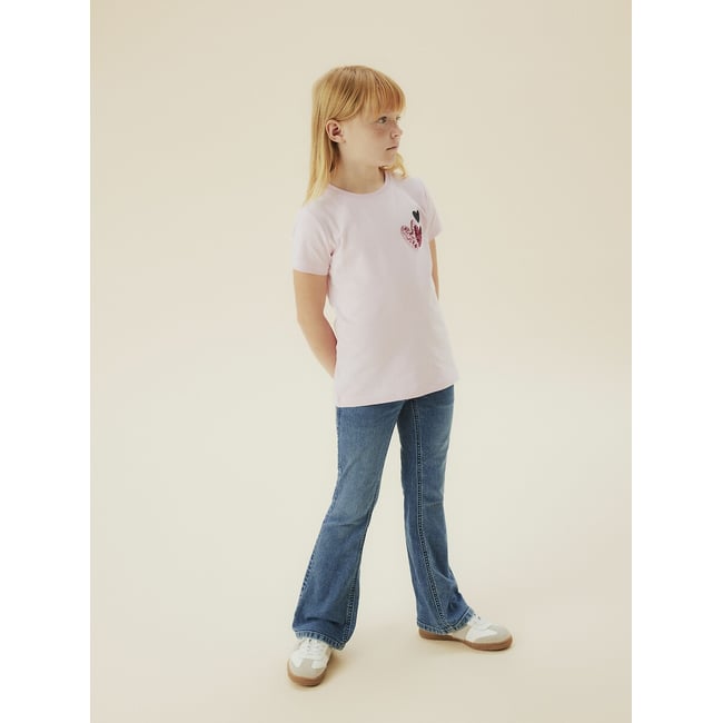 NAME IT Jeans Bébé Fille - Taille Élastique Mi-Haute, Tissu Denim Tencel