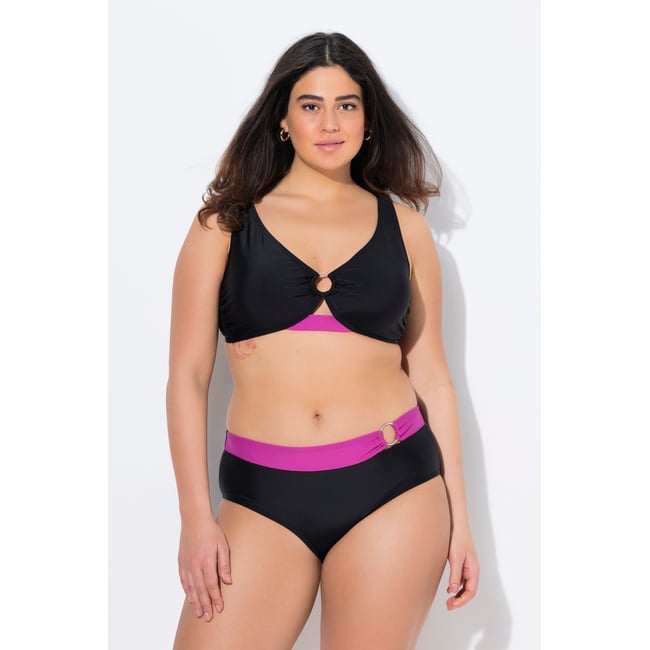Bikini, anneau décoratif, bonnets souples noir <span itemprop=