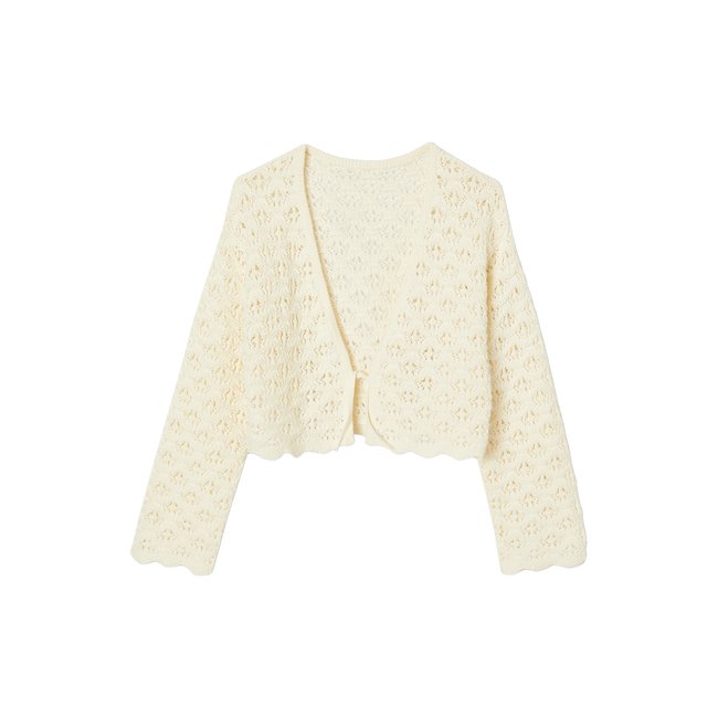 Gilet en crochet écru <span itemprop=