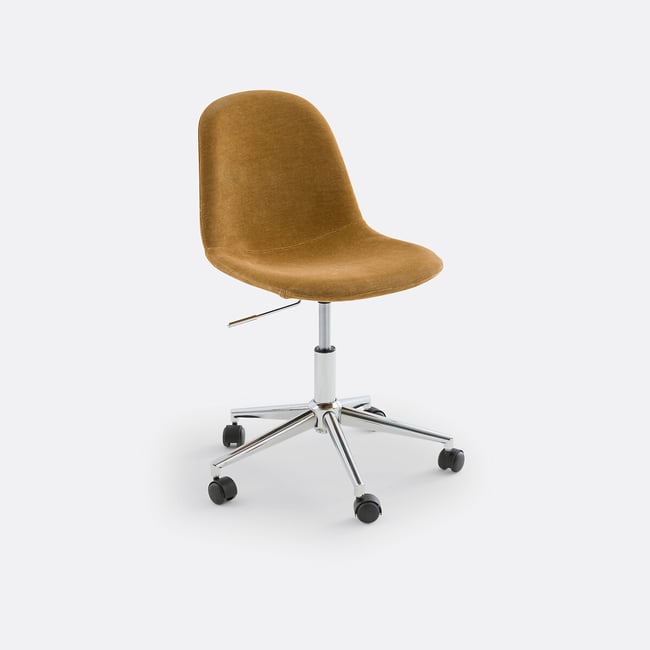 Fauteuil de bureau enfant en velours, Paulina Couleur ocre <span itemprop=