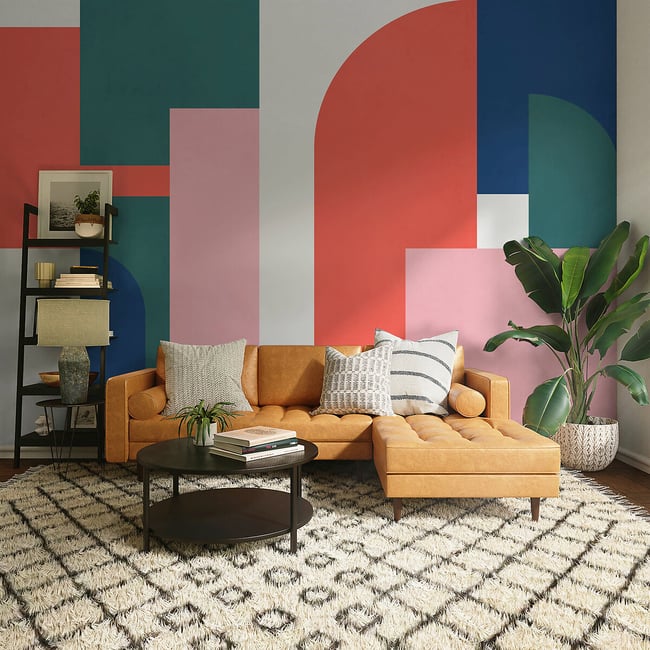 Papel de parede Geometric Colours, INTERELIFE multicolor <span itemprop=