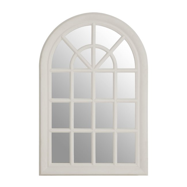 87 x 58cm White Oak Window Mirror, white, SO'HOME