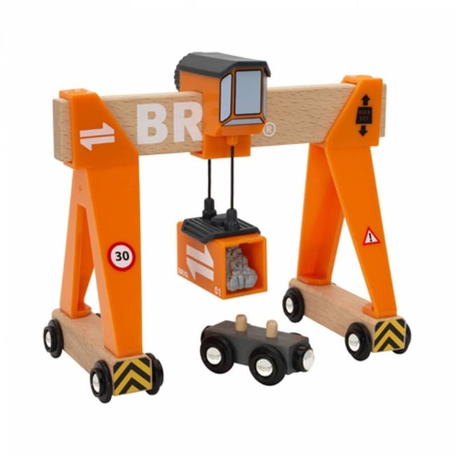 Grue-Portique BRIO - Circuit Train Bois | Avec Aimant Et Manivelle | Jouet Enfant Dès 3 Ans