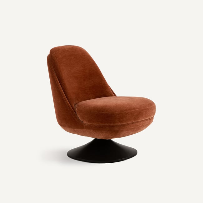 Sillón giratorio de terciopelo, SETTANTO arcilla <span itemprop=