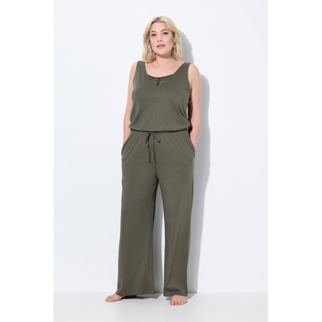 Combinaison sans manches. Décolleté gris olive <span itemprop=