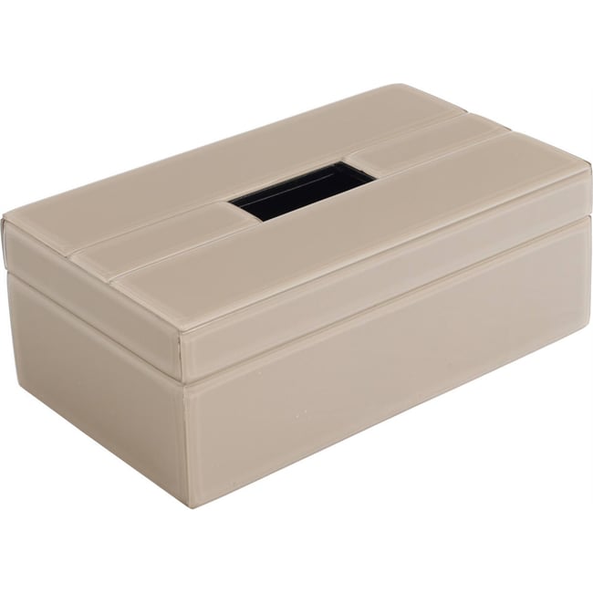 Boîte à mouchoirs décorative en verre Couleur taupe <span itemprop=