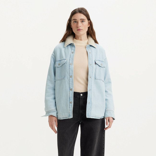 Veste denim Lola Shacket glad to meet you <span itemprop=