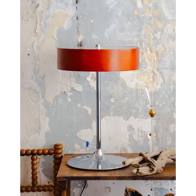 Lampe circulaire en bois Julia N°901 - Bon état Couleur bois foncé <span itemprop=
