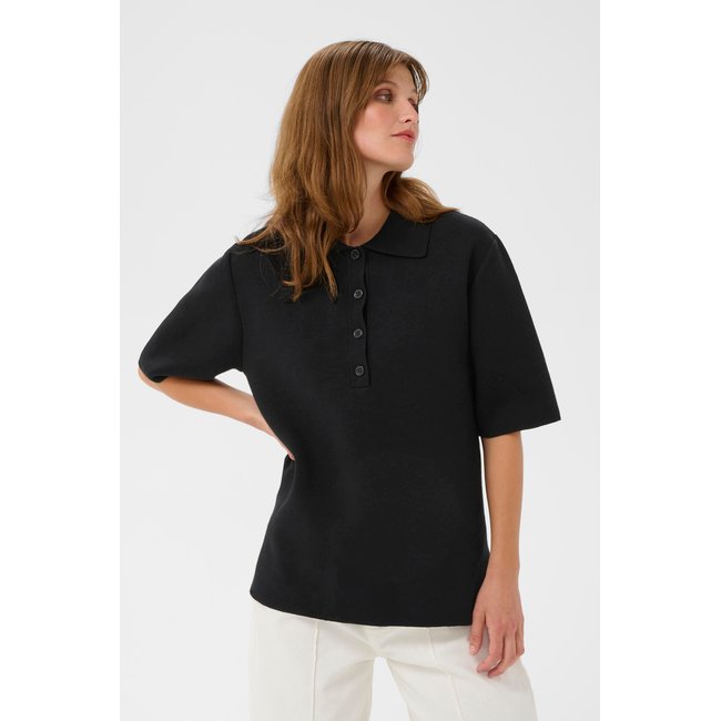 Pullover tricoté noir black <span itemprop=