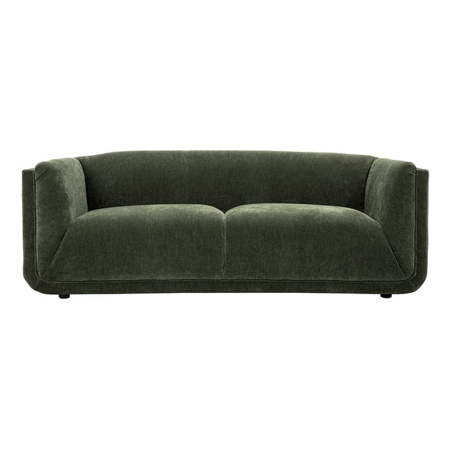 Canapé design 3 places en tissu chenille terre brûlée HOSBO Couleur kaki <span itemprop=