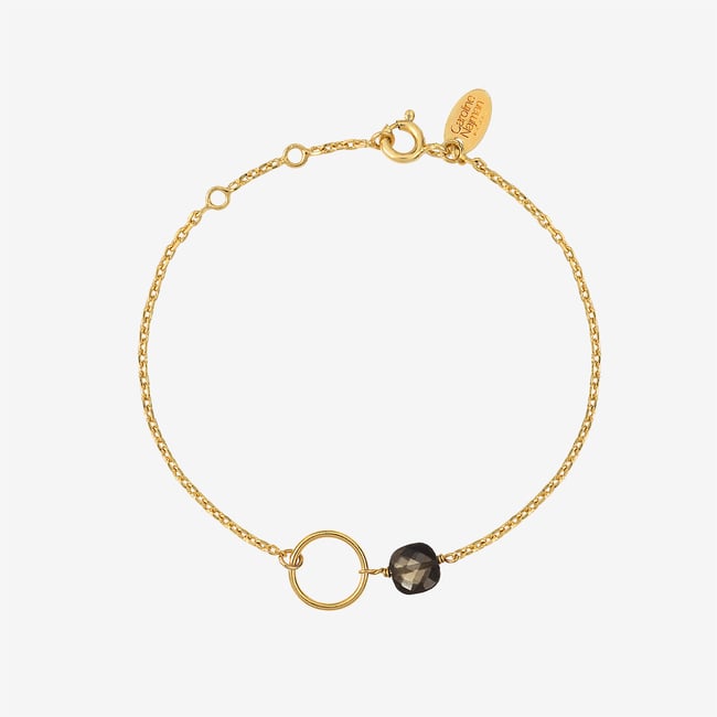 Bracelet doré quartz fume - fidji - CAROLINE NAJMAN