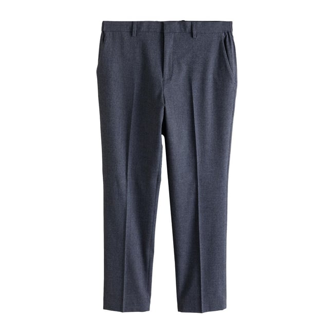 Pantalon de costume près du corps en flanelle bleu <span itemprop=