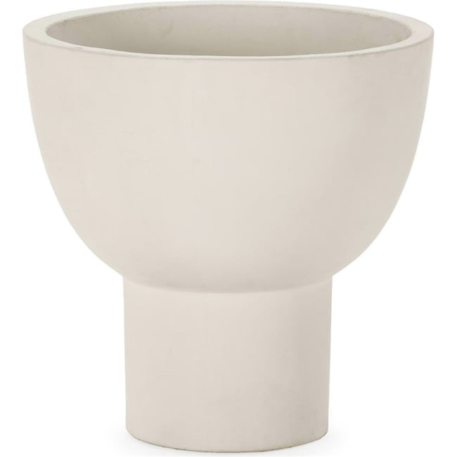 Cache-pot sur pied, Ciment et pierre de lave Couleur blanc <span itemprop=