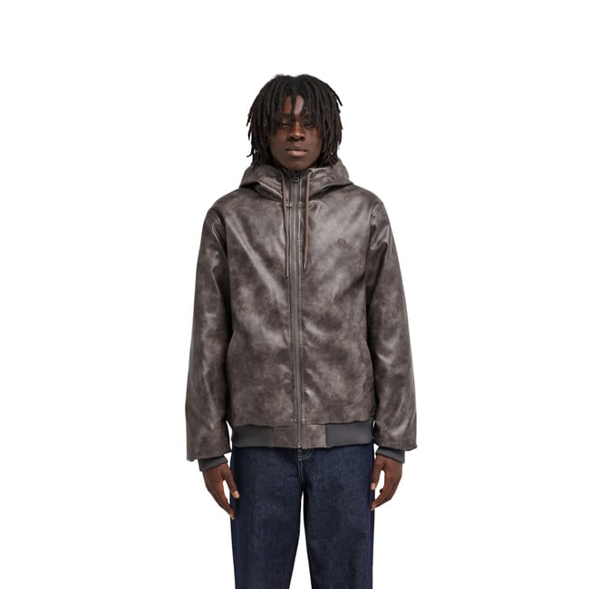 Veste bomber HOODED BOMBER JACKET marron marble off black <span itemprop=