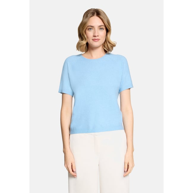 Pull-over en maille à encolure ronde soft sky <span itemprop=