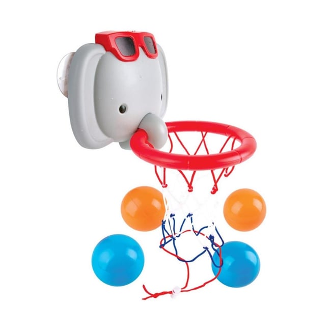 Basketball Elephant pour le bain gris, rouge <span itemprop=