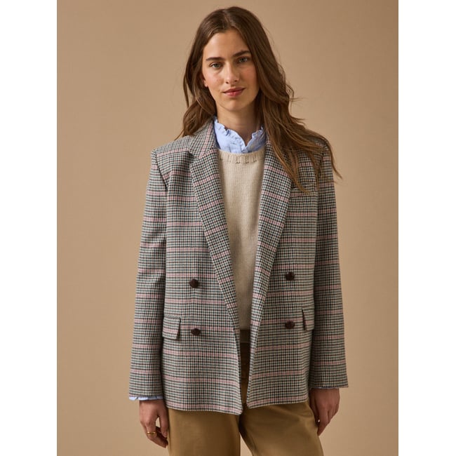 Veste blazer lainage pied-de-poule pied de poule <span itemprop=