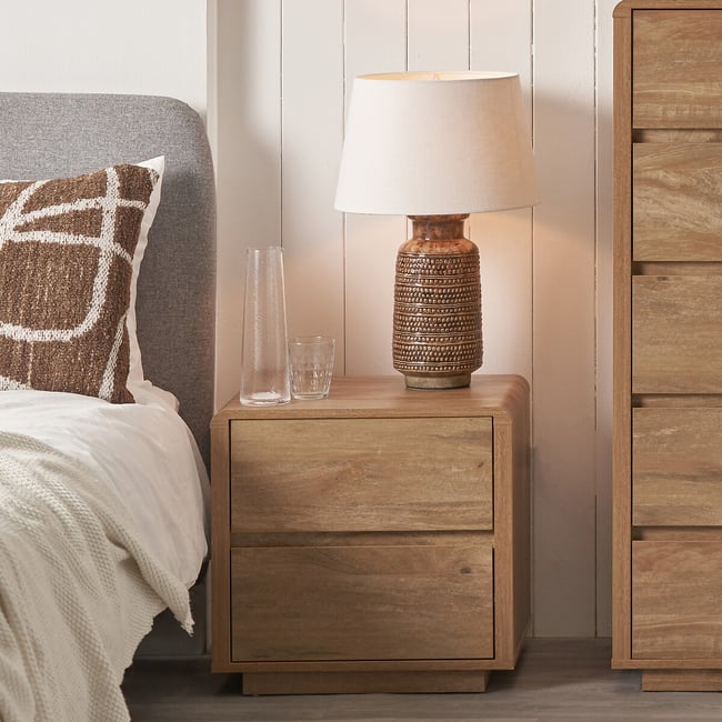 Eversham Wood 2-Drawer Bedside Table, oak, SO'HOME