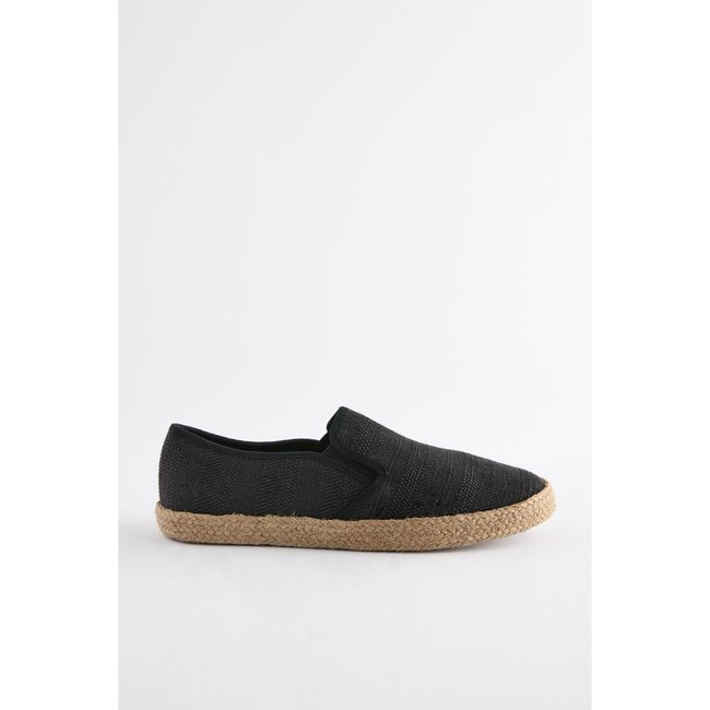 Espadrilles texturées coupe classique noir <span itemprop=