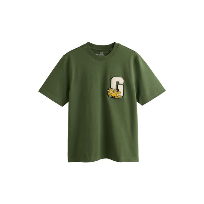 T-shirt standard style universitaire garfield vert <span itemprop=