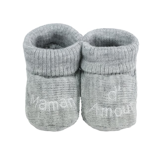 Chaussons naissance - Message Maman d'Amour - TROIS KILOS SEPT
