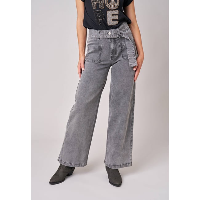 Jean gris wide leg femme KAMI grey used <span itemprop=