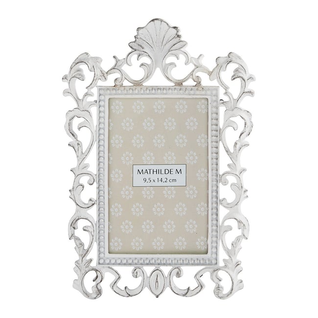 Cadre photo métal blanchi Éclat d'Antan Couleur blanc <span itemprop=