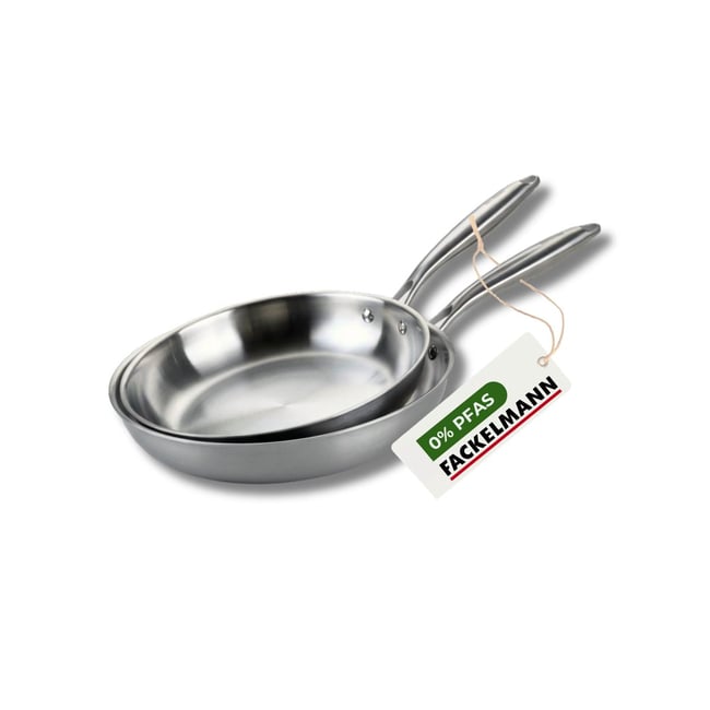 Set de 2 poêles de cuisson 24/26 cm en inox sans PFAS VITA3 gris <span itemprop=