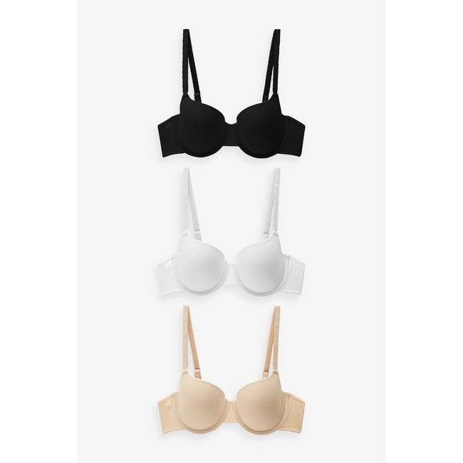 Soutien-Gorge balconnet mélangé, lot de 3 noir/ blanc/ chair <span itemprop=