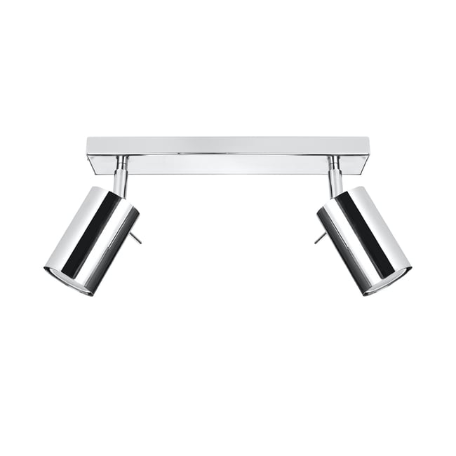 Plafonnier Acier Chrome GU10 2 Ring Couleur gris <span itemprop=