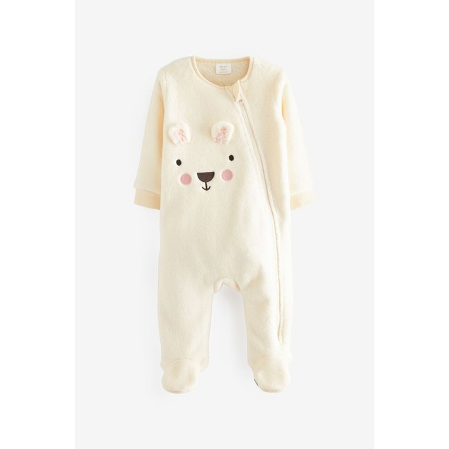 Dors-bien bébé en polaire motif ours crème <span itemprop=