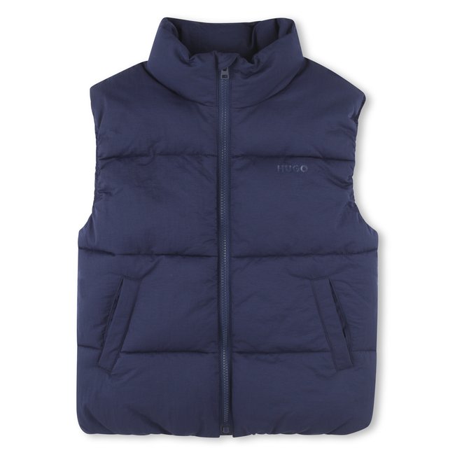 Doudoune sans manche à poches medieval blue <span itemprop=