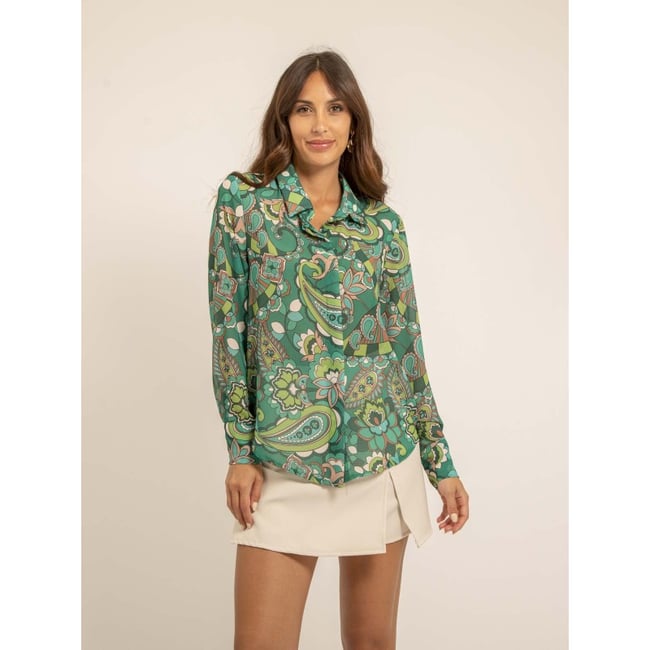 Chemise Voile Motifs Onichi - DONA LISA