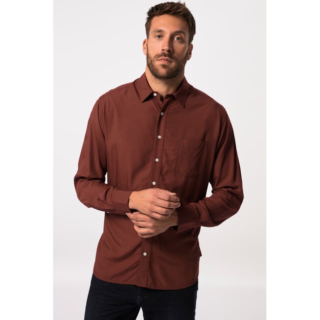 Chemise en viscose à manches longues rose <span itemprop=