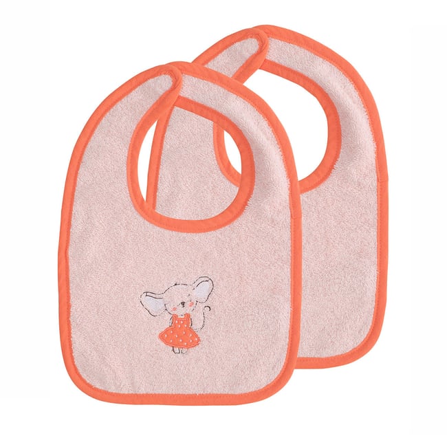 Lot de 2 bavoirs MOUSE TITINE poudre <span itemprop=