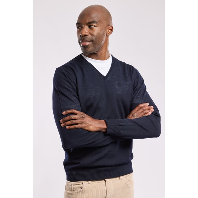 Pull col V en laine - GUY DE BERAC