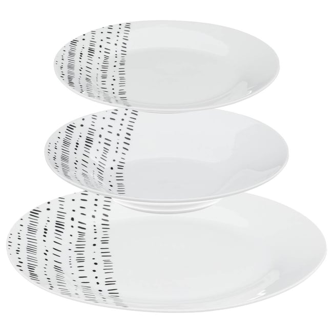 Service de table 18 pièces en céramique BERBERE Couleur blanc <span itemprop=