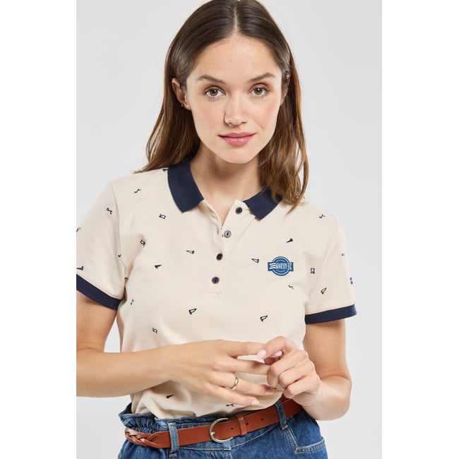 Polo manches courtes brodé 2024 en coton BREST marmo e24 <span itemprop=