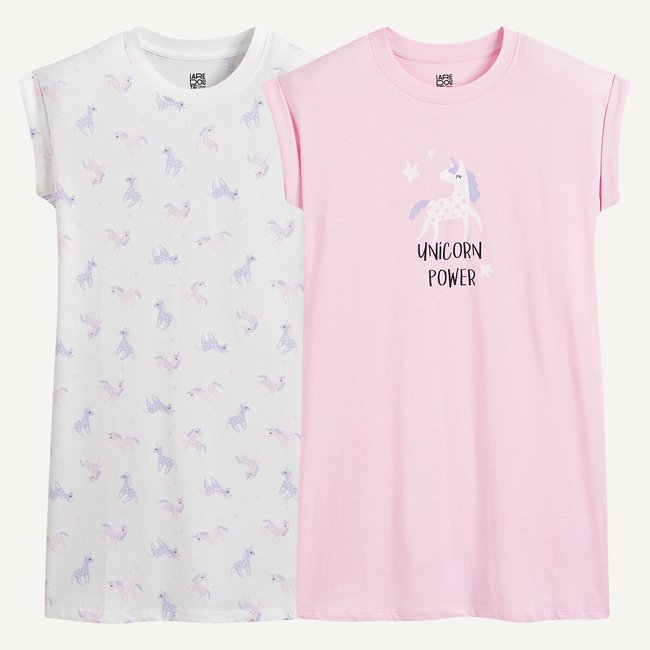 Lot de 2 chemises de nuit 3-14 ans multicolore <span itemprop=