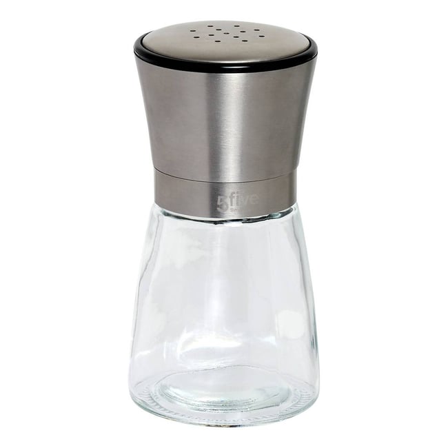 Distributeur sel/poivre rond en verre NIXO transparent <span itemprop=