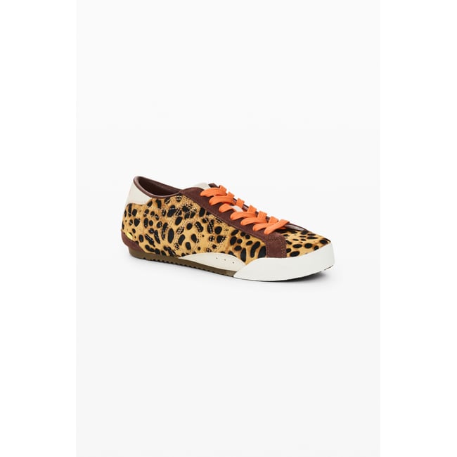 Baskets à imprimé animal 100 % cuir multicolore <span itemprop=