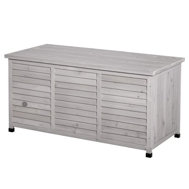 Coffre de rangement d'extérieur Bois de sapin gris <span itemprop=