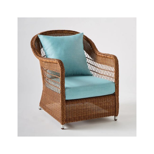 Fauteuil en résine BIARRITZ CHATAIGNE aqua marron <span itemprop=