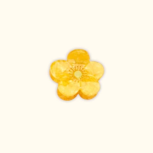 Mini pince à cheveux BOUTON D'OR jaune <span itemprop=