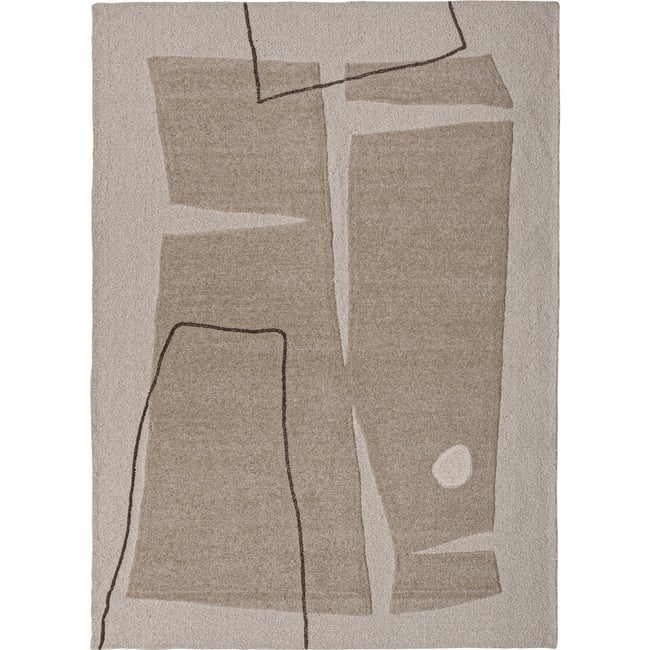 Tapis rectangulaire en laine Couleur blanc cassé élégant <span itemprop=