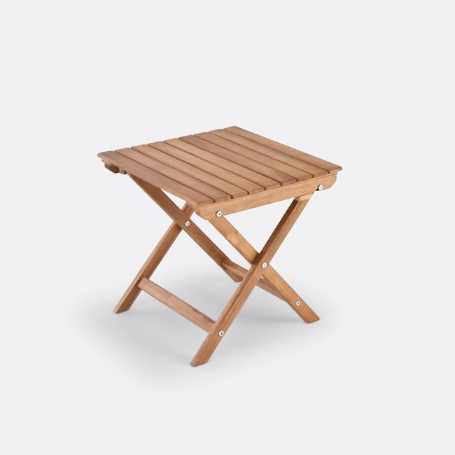 Bout de canapé en acacia, Zeda bois clair naturel <span itemprop=