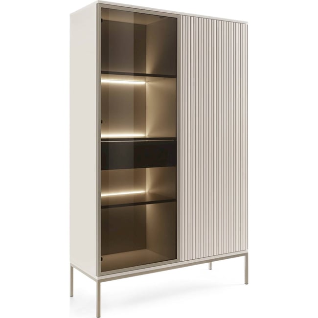 Vitrine haute TOSENA avec LED et tiroir - RECOLLECTION