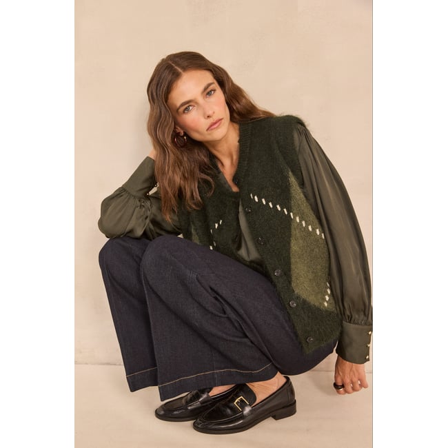 Gilet sans manches en mohair ALPHA cypres <span itemprop=