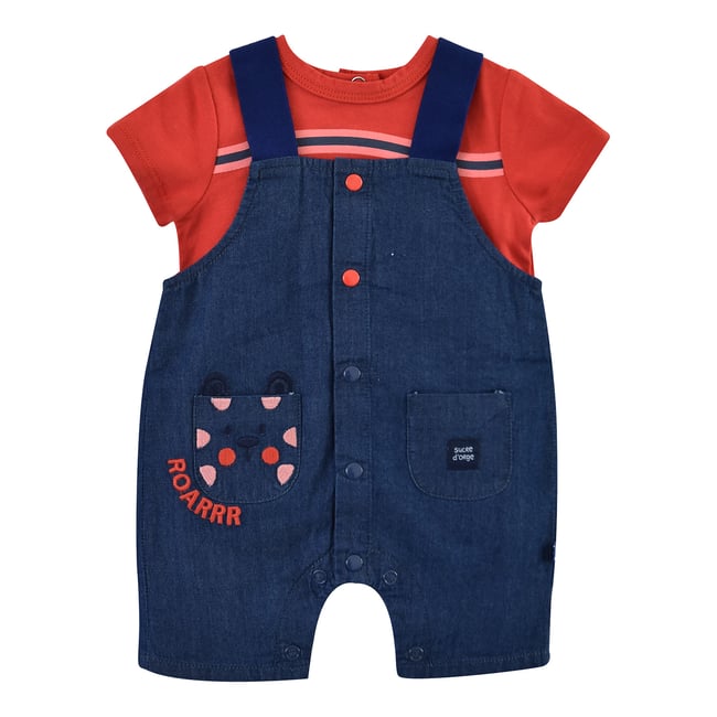 Tee shirt salopette en jean emilien bleu <span itemprop=